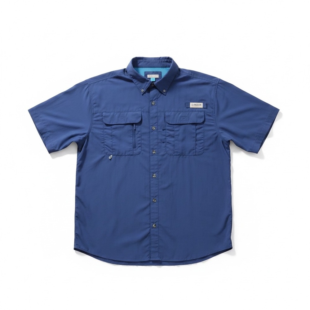 Magellan Outdoors Fishing Shirt Mens XL Navy Blue Relaxed Fit Nylon